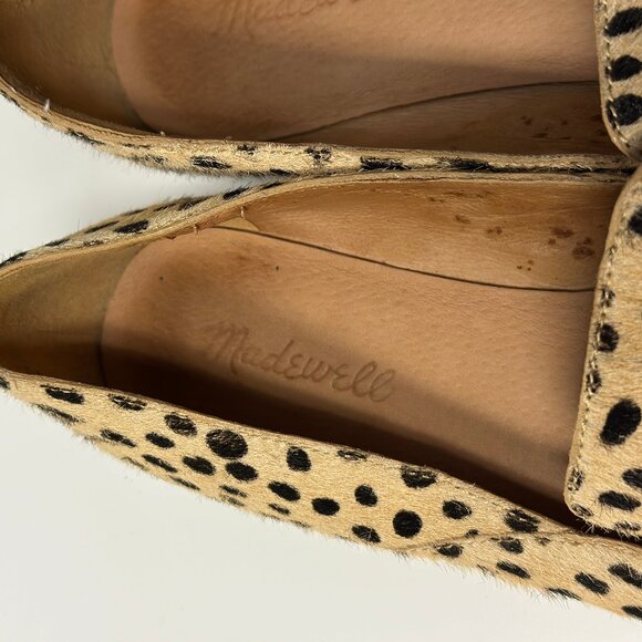 Madewell Women's The Frances Skimmer in Dotted Leopard Calf Hair Size 8.5 - Picture 7 of 9